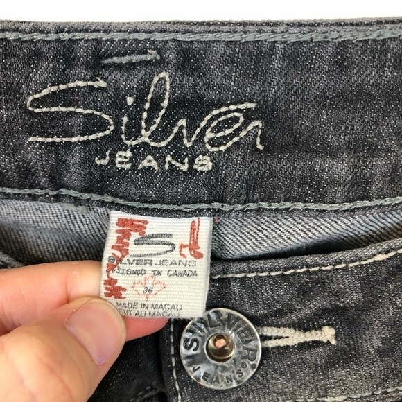 Silver Jeans Santorini Washed Black Crop Jeans 36 - Picture 3 of 8